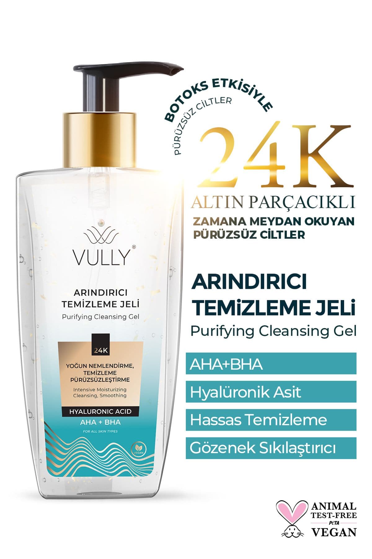 24k Altın Parçacıklı Yüz Temizleme Jeli