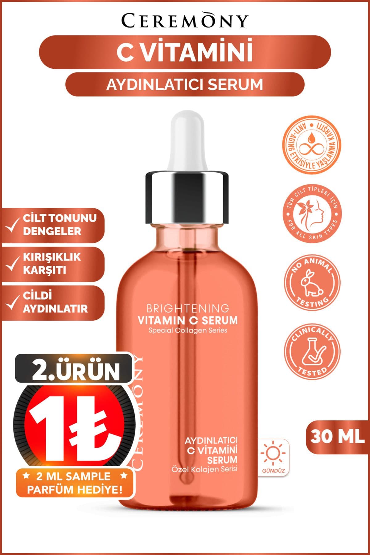 C Vitamini Aydınlatıcı Cilt Bakım Serumu