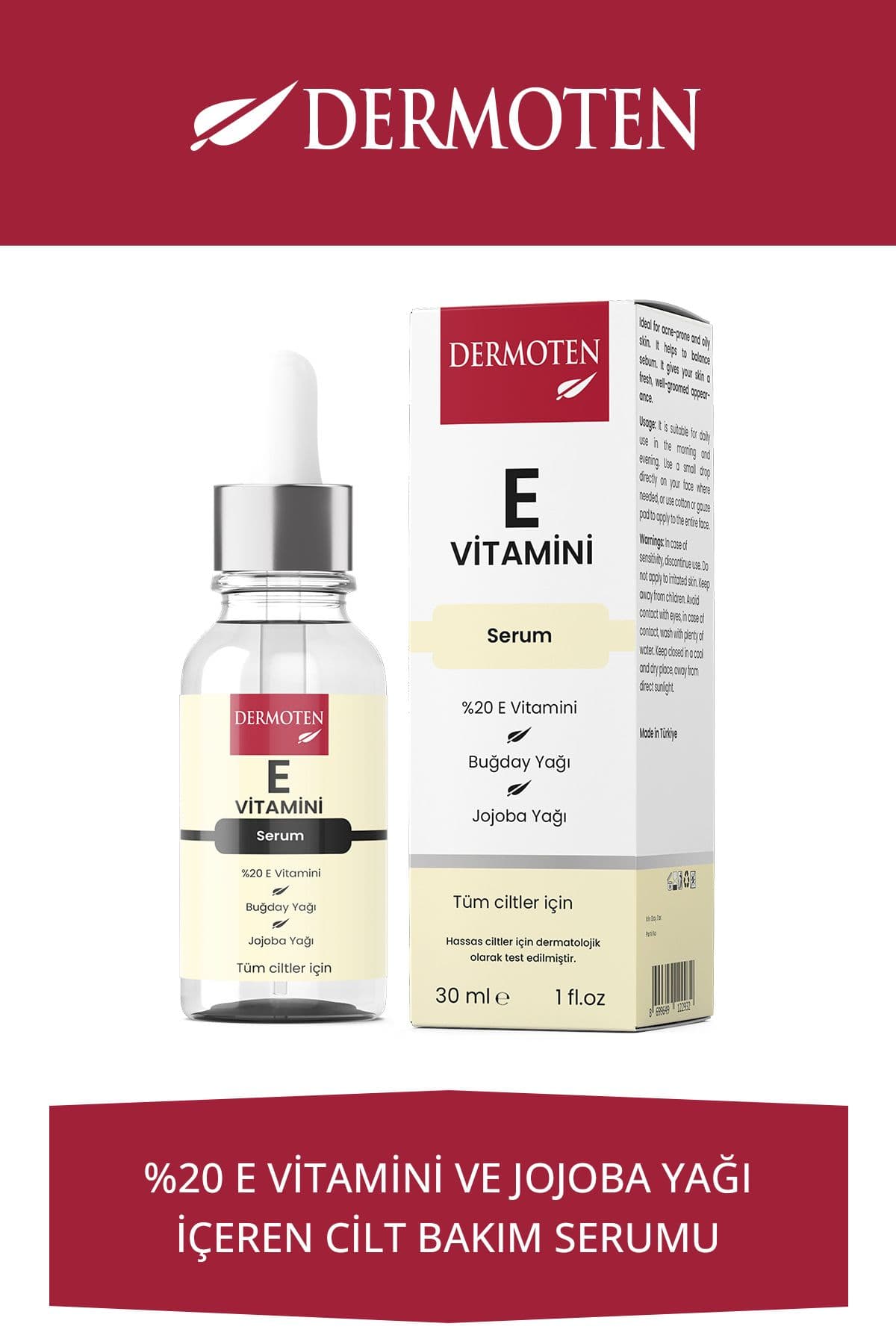 Dermoten E Vitamini Serum - Yoğun Nemlendirici