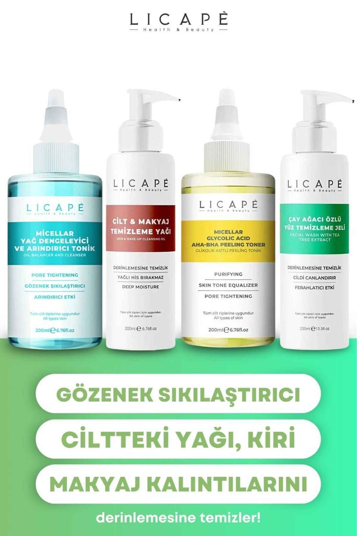 Licape Cilt Temizleyici Paket: Derinlemesine Temizlik ve Bakım